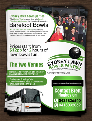 Flyer-Design von ESolz Technologies für Sydney Lawn Bowls Parties | Design #3850555