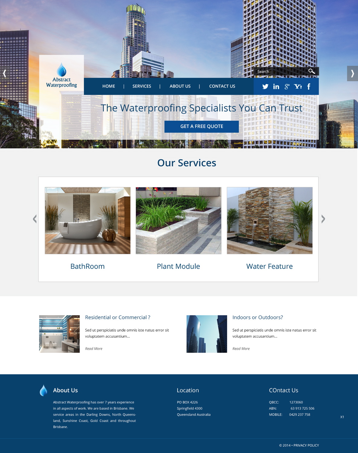 Diseño Wordpress por pb para Abstract Waterproofing | Diseño #3825183