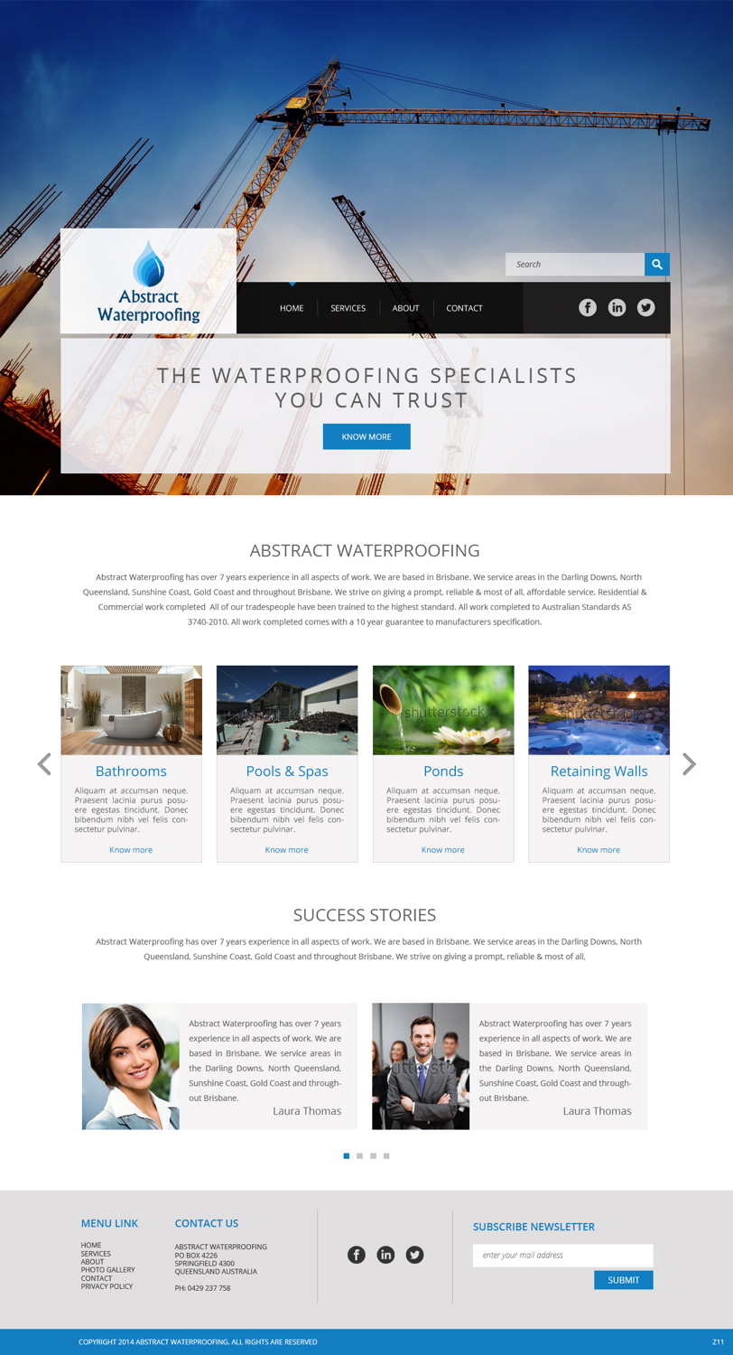 Diseño Wordpress por pb para Abstract Waterproofing | Diseño #3825270
