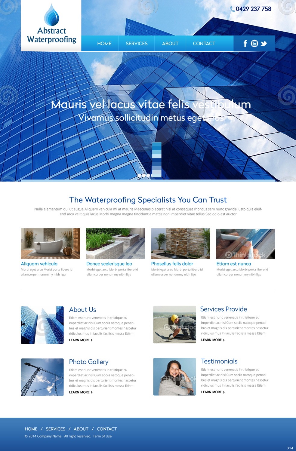 Wordpress Design by pb for Abstract Waterproofing | Design #3825280