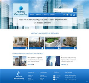 Wordpress Design by pb for Abstract Waterproofing | Design: #3843001