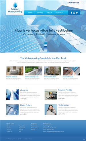 Wordpress Design by pb for Abstract Waterproofing | Design: #3850514