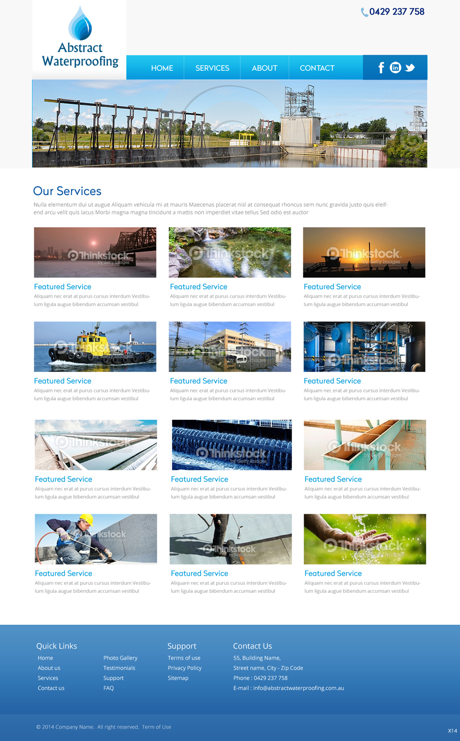 Wordpress Design by pb for Abstract Waterproofing | Design #3850518