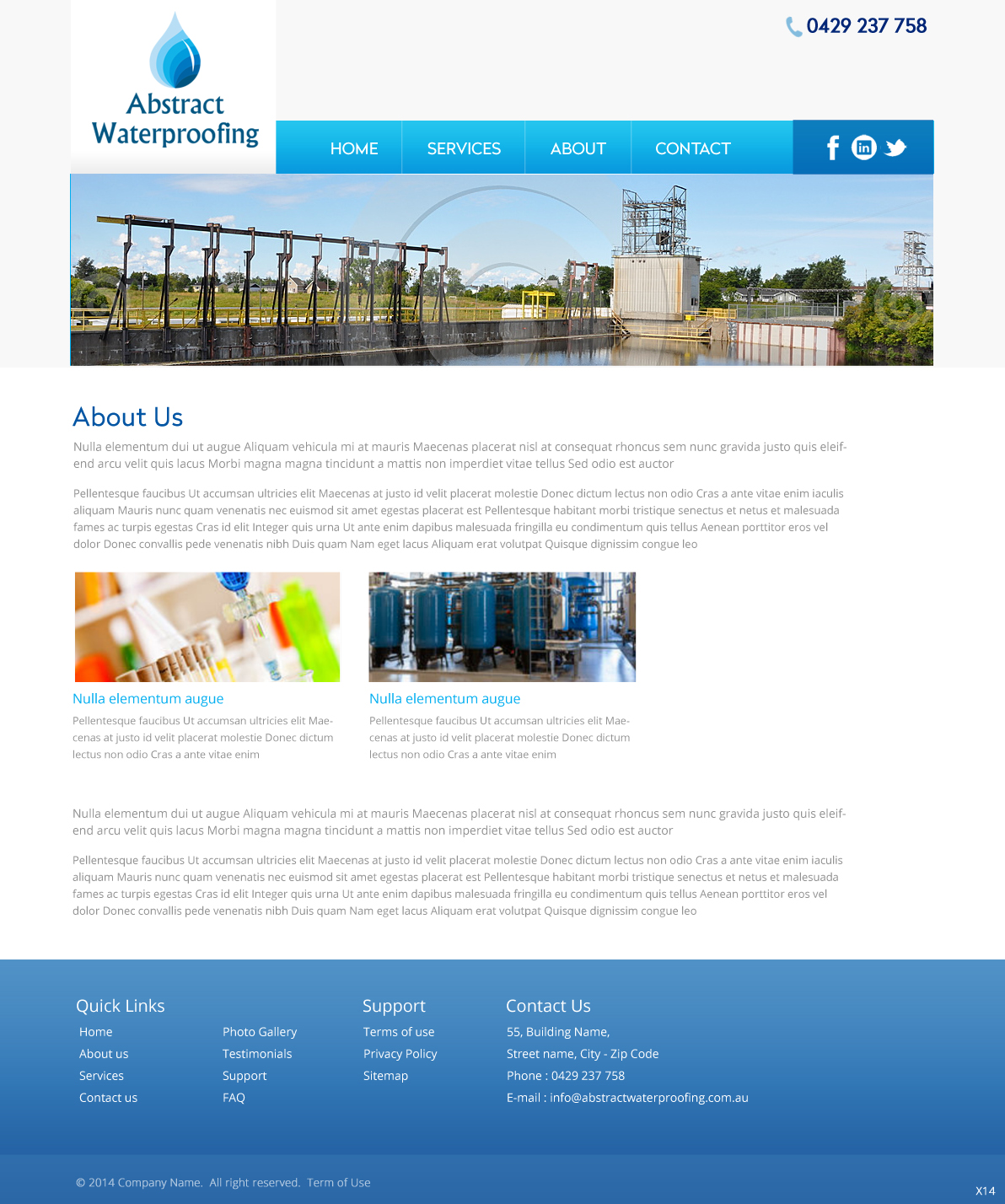 Wordpress Design by pb for Abstract Waterproofing | Design #3850525