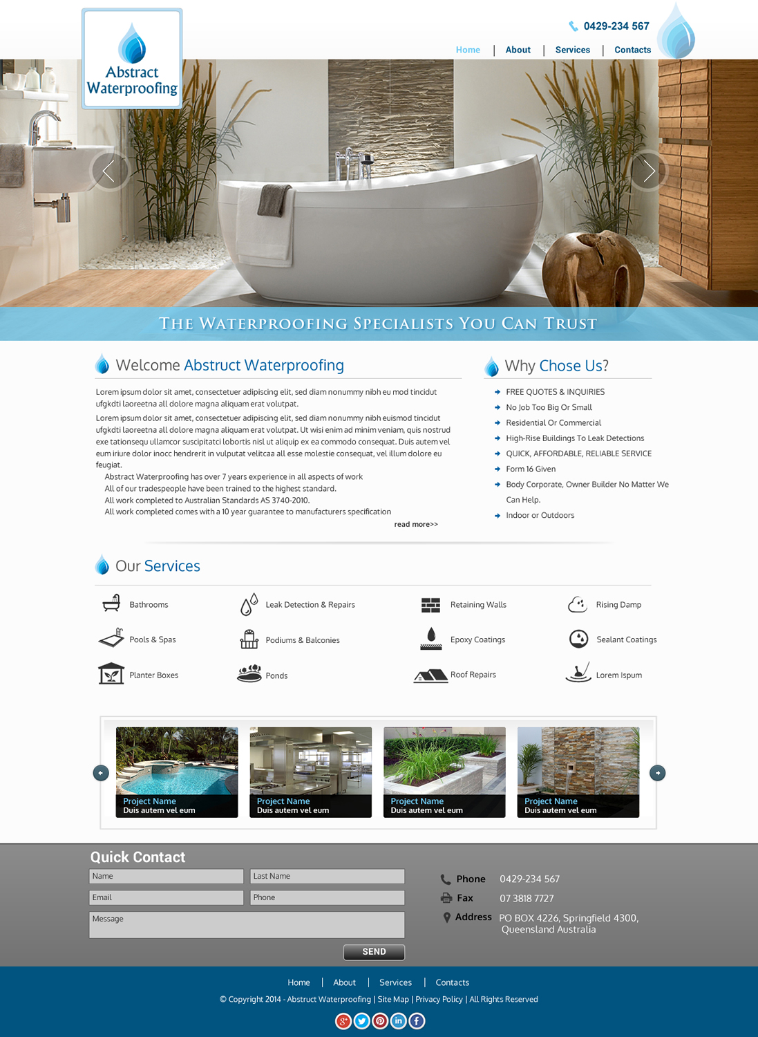 Diseño Wordpress por Sbss para Abstract Waterproofing | Diseño #3849174