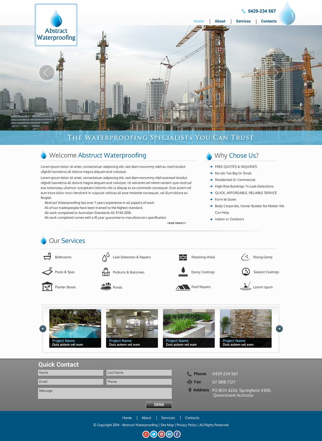 Diseño Wordpress por Sbss para Abstract Waterproofing | Diseño #3849187