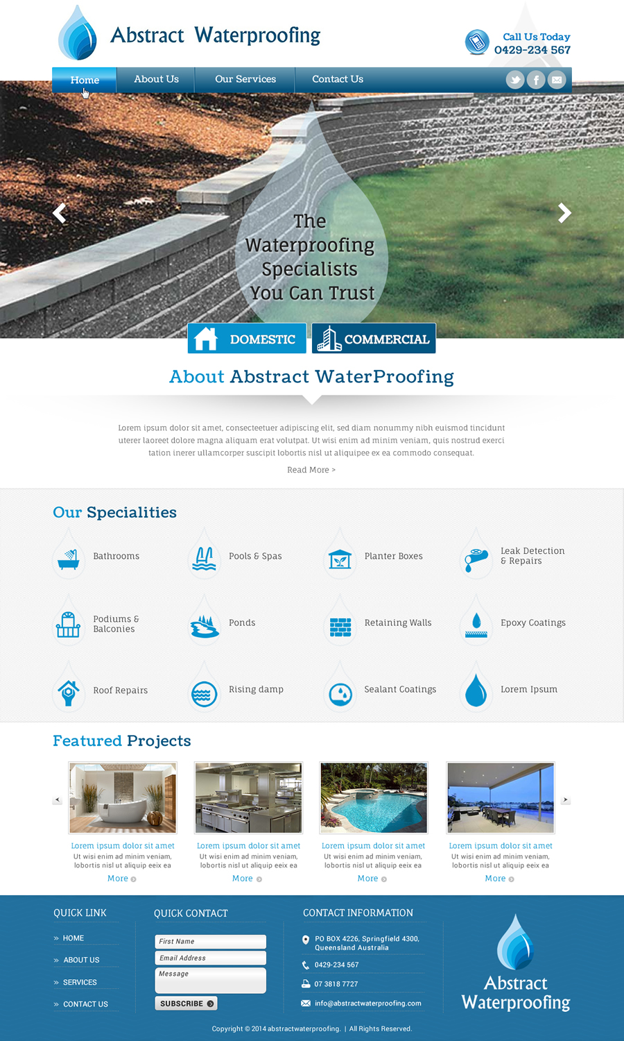 Diseño Wordpress por Sbss para Abstract Waterproofing | Diseño #3854330