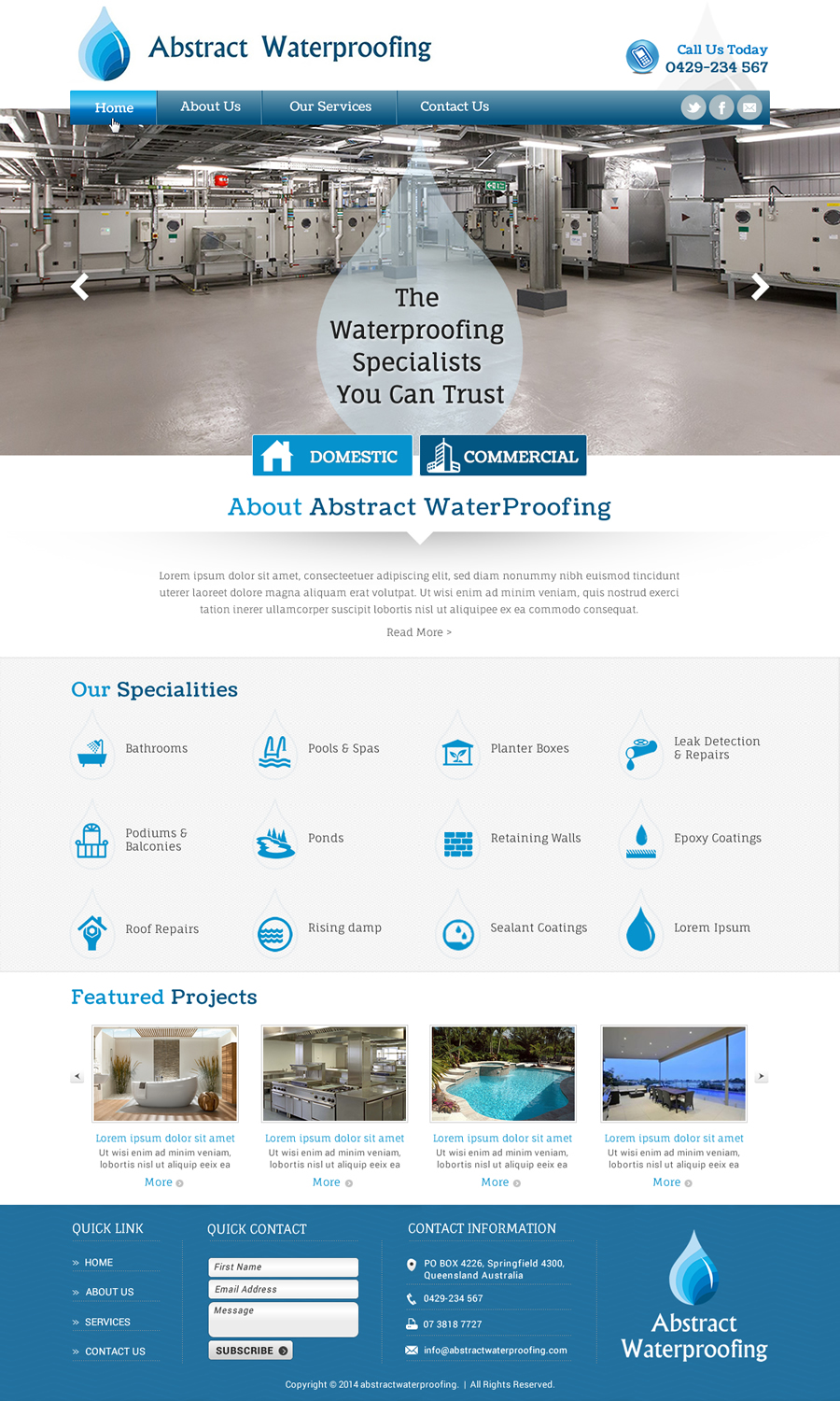 Diseño Wordpress por Sbss para Abstract Waterproofing | Diseño #3854333