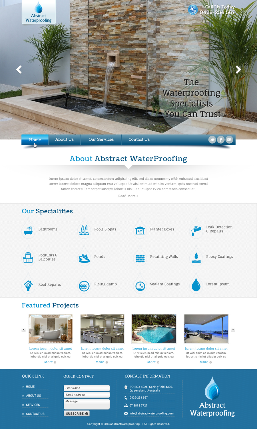 Diseño Wordpress por Sbss para Abstract Waterproofing | Diseño #3854337