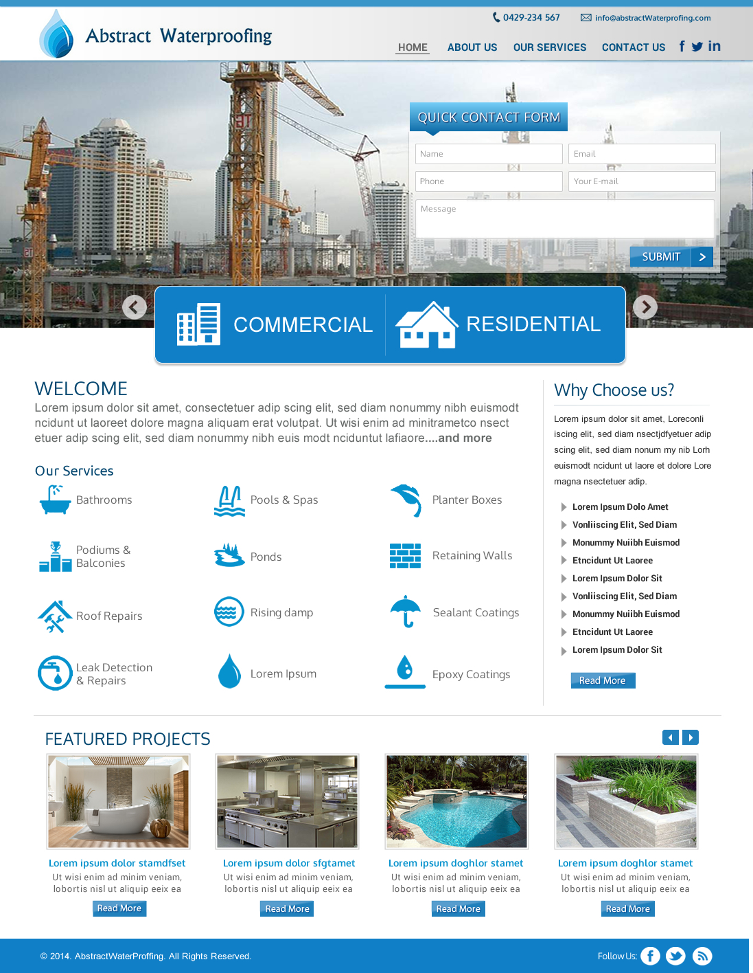 Diseño Wordpress por Sbss para Abstract Waterproofing | Diseño #3856382