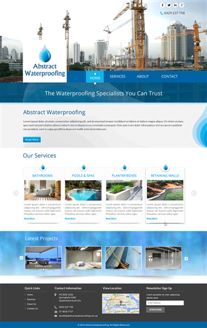 Wordpress Design by Sbss for Abstract Waterproofing | Design: #3856508