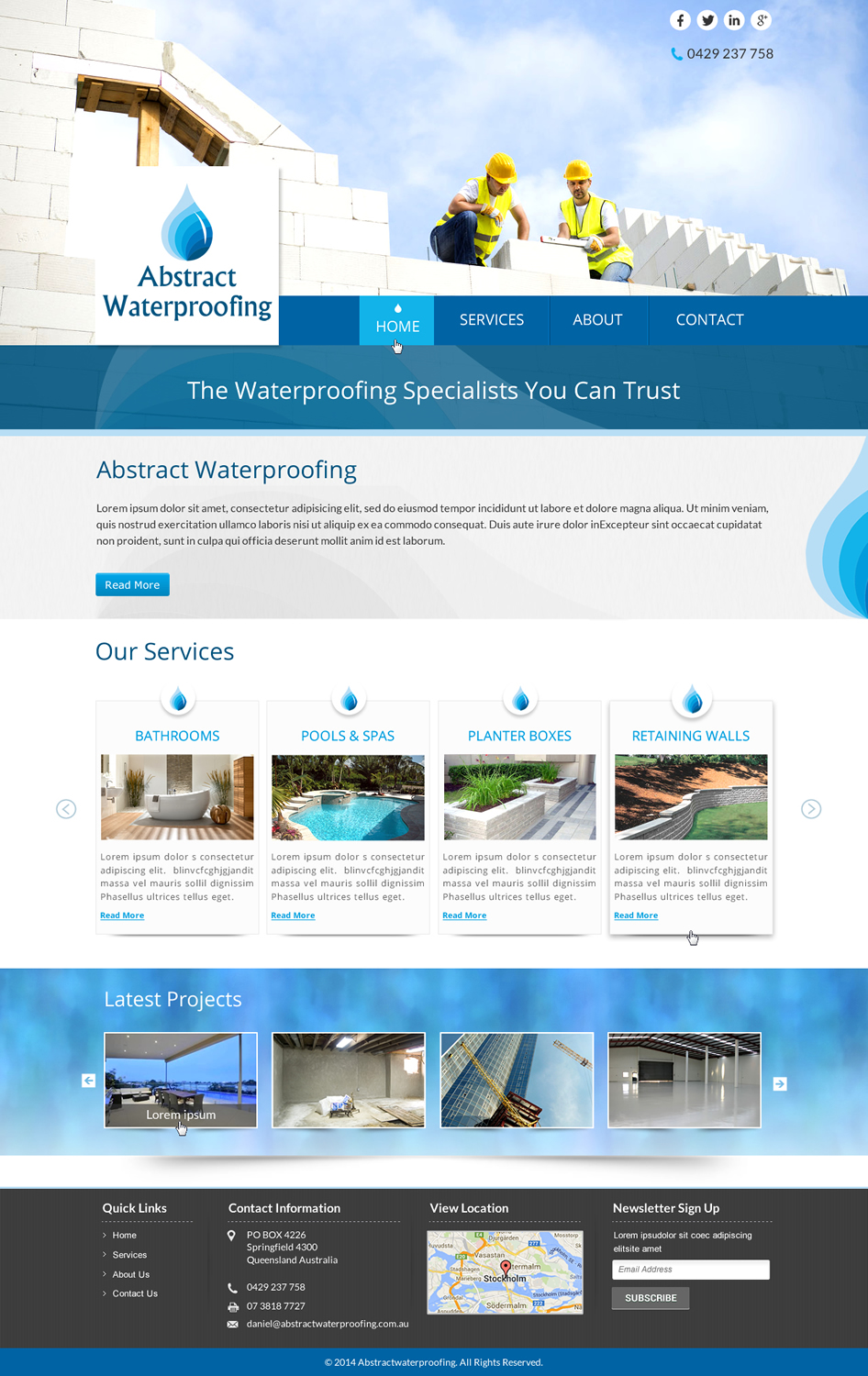 Diseño Wordpress por Sbss para Abstract Waterproofing | Diseño #3856511
