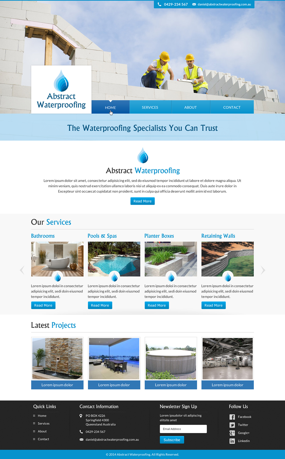 Diseño Wordpress por Sbss para Abstract Waterproofing | Diseño #3856513