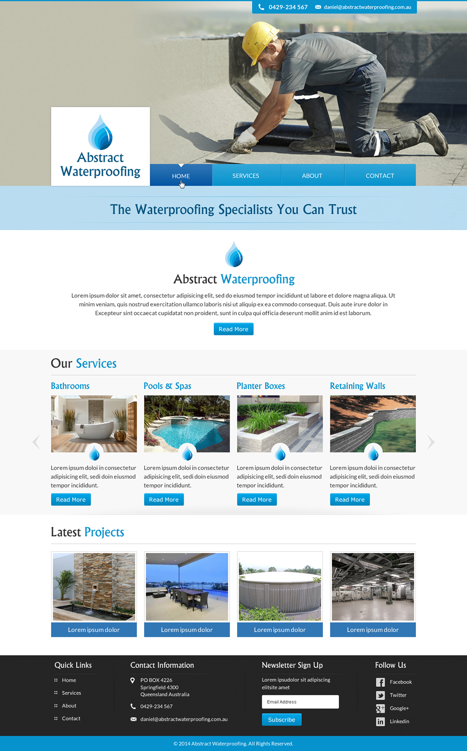 Diseño Wordpress por Sbss para Abstract Waterproofing | Diseño #3856515