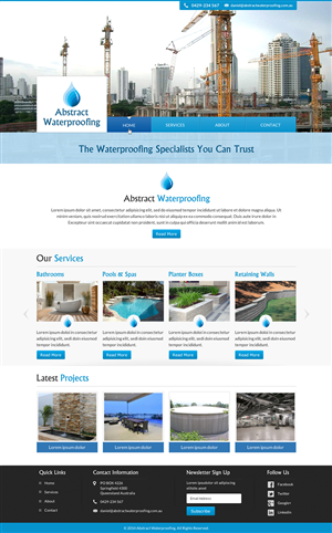 Wordpress Design by Sbss for Abstract Waterproofing | Design: #3856517