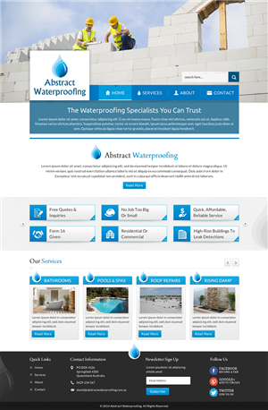 Wordpress Design by Sbss for Abstract Waterproofing | Design: #3863088