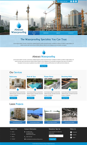 Wordpress Design by Sbss for Abstract Waterproofing | Design: #3863469