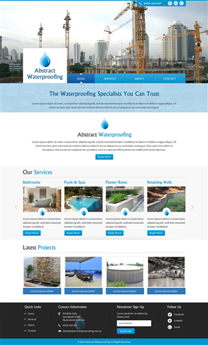 Wordpress Design by Sbss for Abstract Waterproofing | Design: #3863470