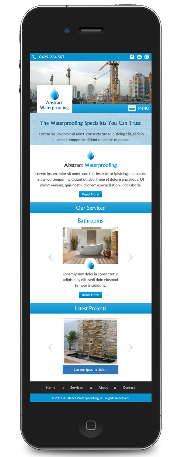 Wordpress Design by Sbss for Abstract Waterproofing | Design #3871520