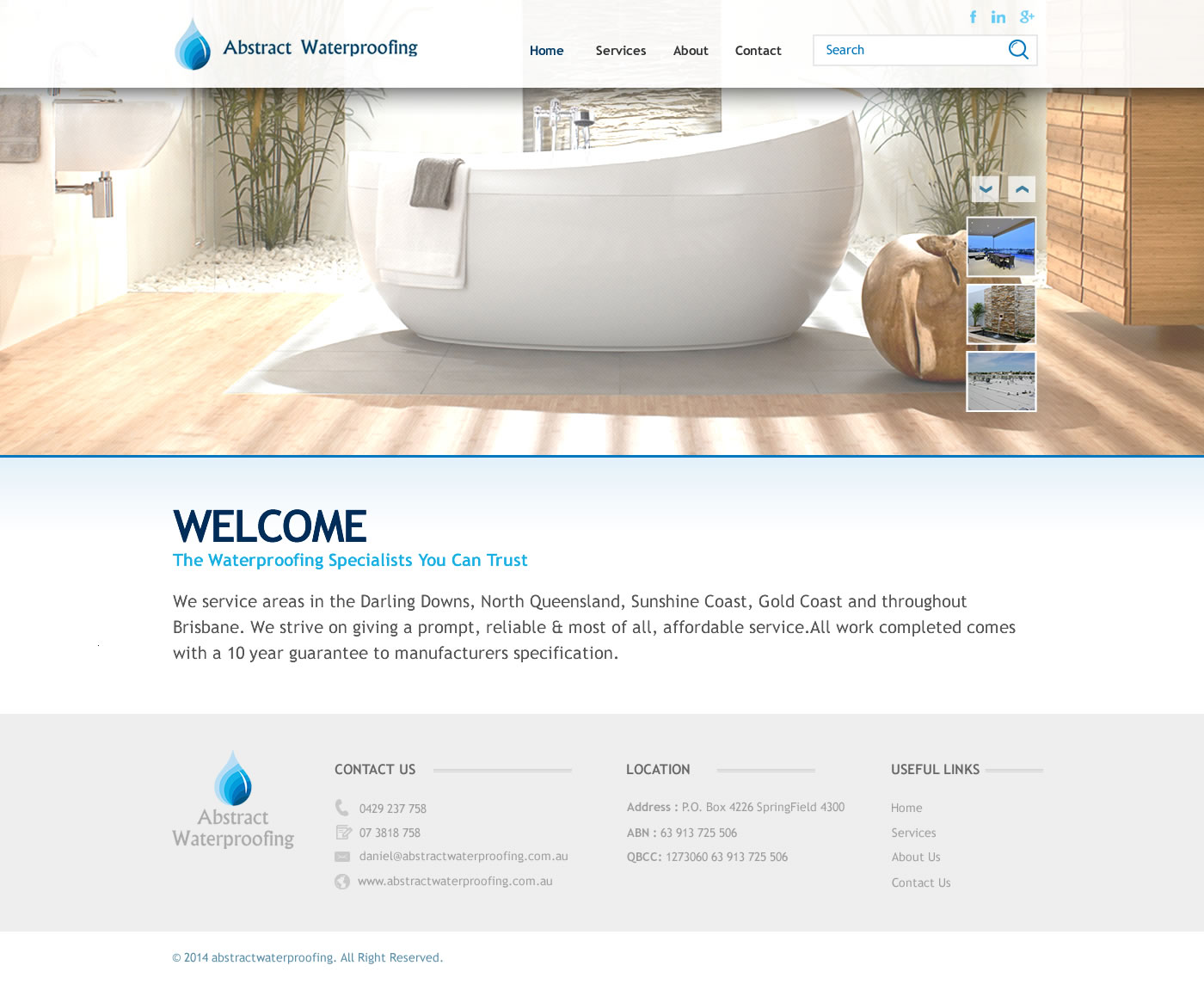 Wordpress Design by TechWise for Abstract Waterproofing | Design #3871844