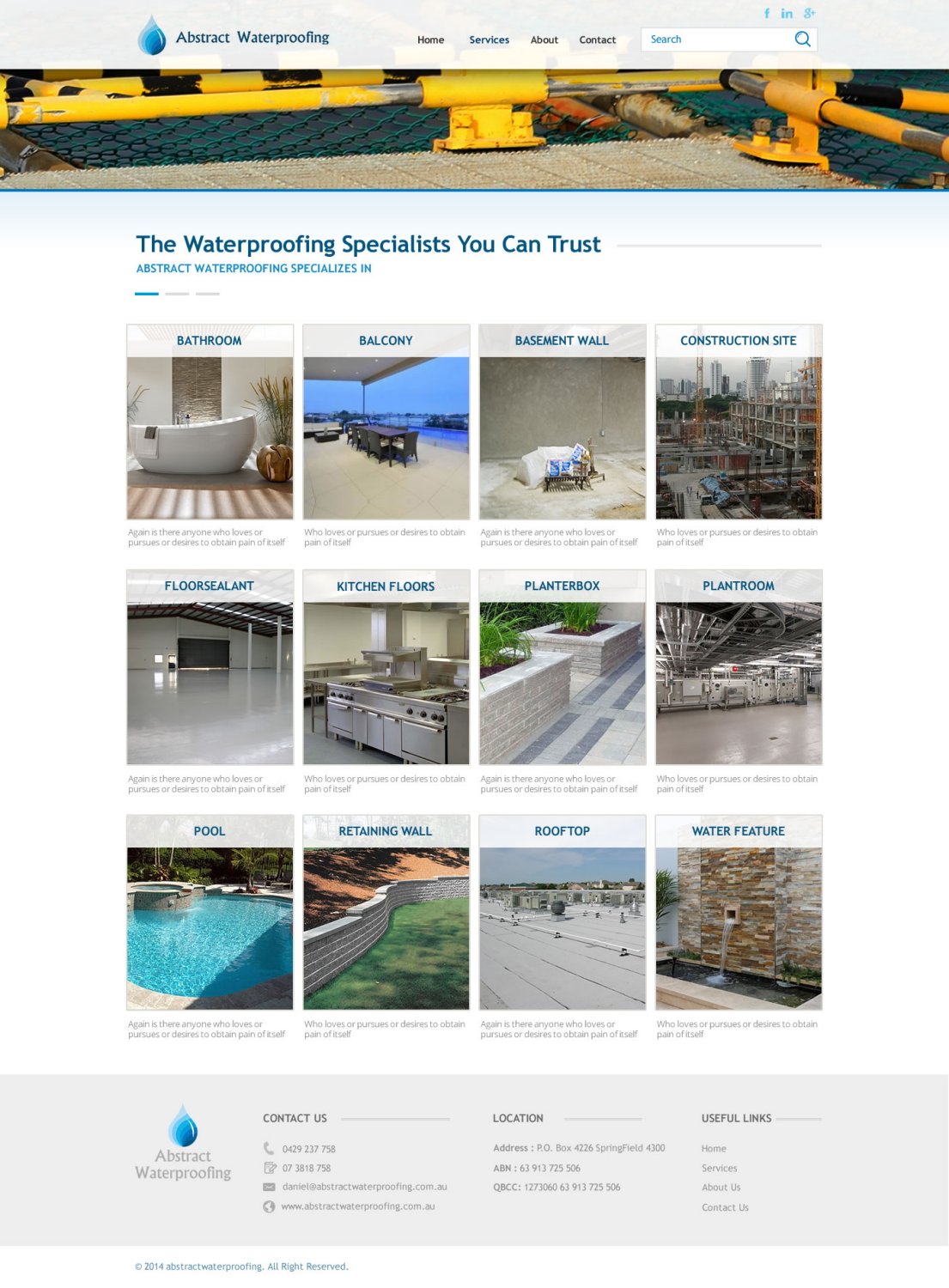 Diseño Wordpress por TechWise para Abstract Waterproofing | Diseño #3871855