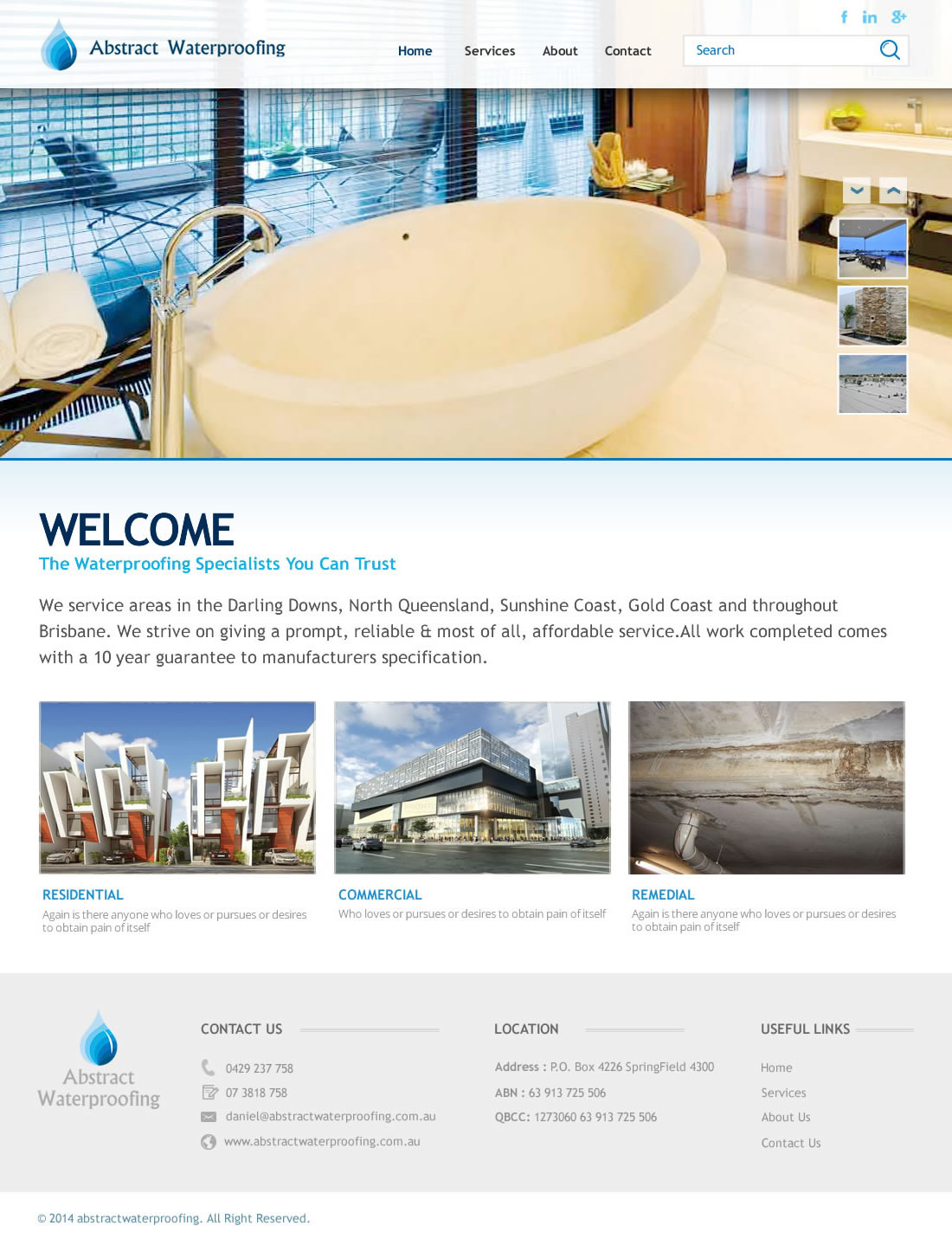 Diseño Wordpress por TechWise para Abstract Waterproofing | Diseño #3879832
