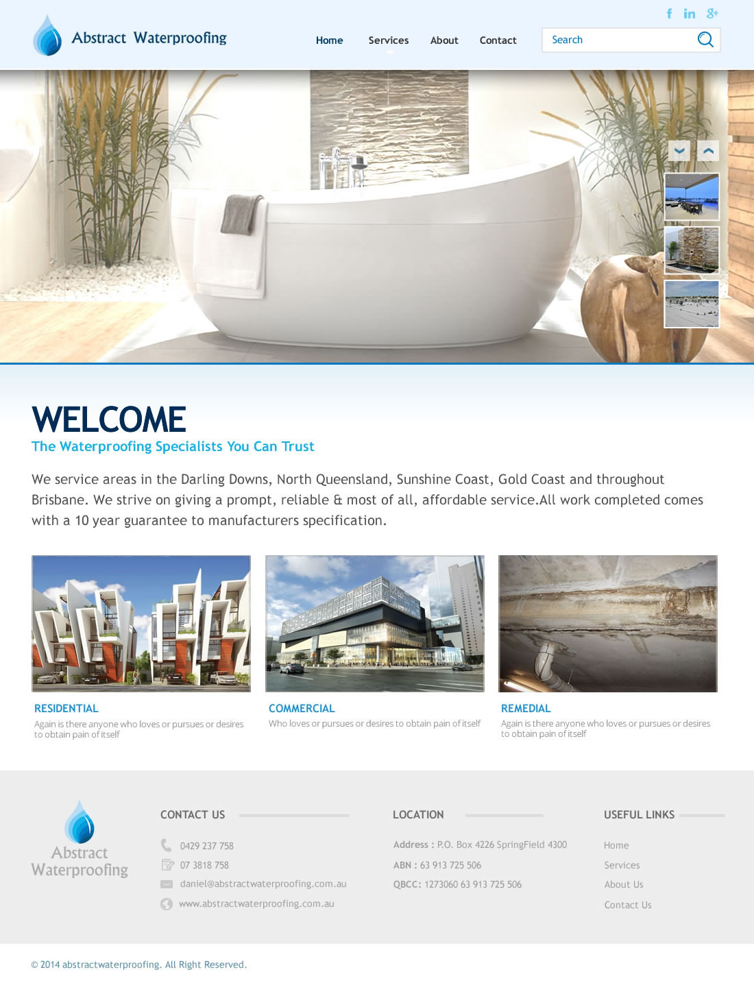 Diseño Wordpress por TechWise para Abstract Waterproofing | Diseño #3879834