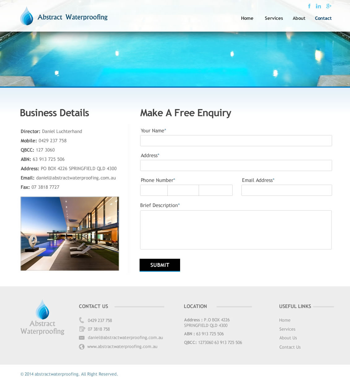 Wordpress Design by TechWise for Abstract Waterproofing | Design #3910624