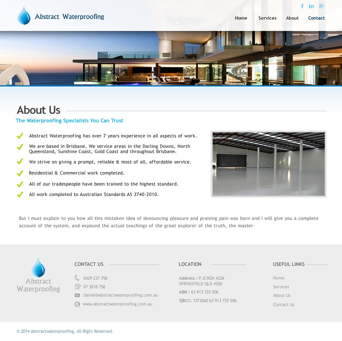 Diseño Wordpress por TechWise para Abstract Waterproofing | Diseño #3924183
