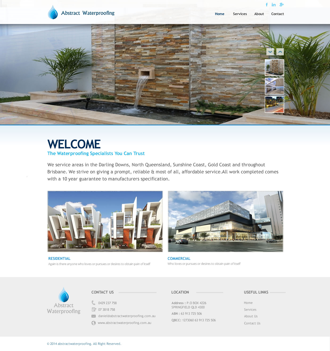 Design Wordpress par TechWise pour Abstract Waterproofing | Design #3924259