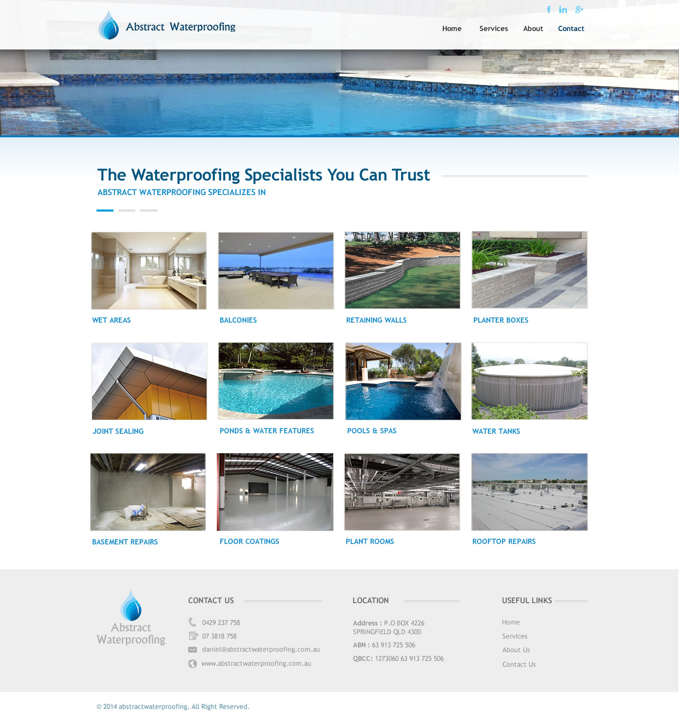 Wordpress Design by TechWise for Abstract Waterproofing | Design #3924350