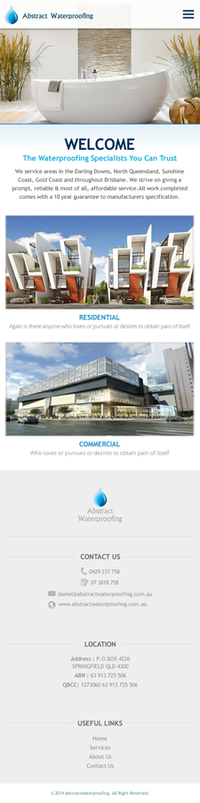 Wordpress Design by TechWise for Abstract Waterproofing | Design: #3970029