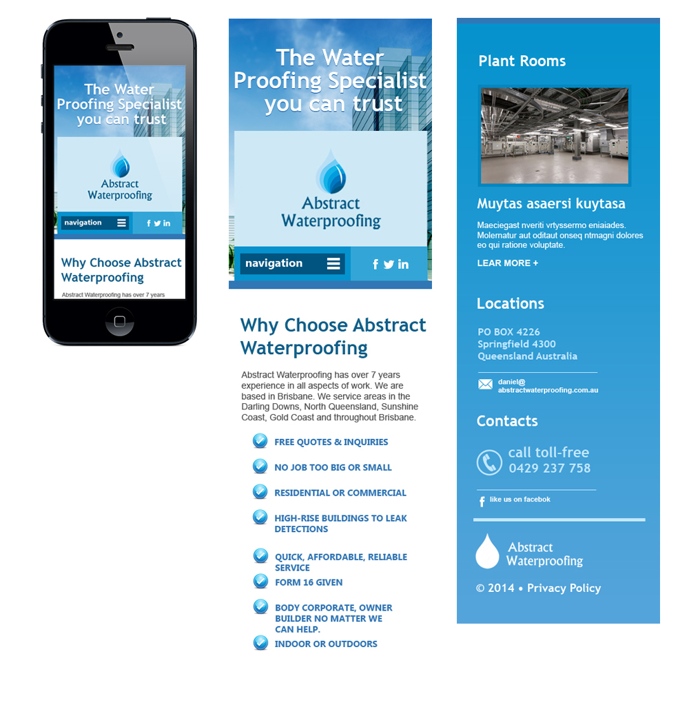 Diseño Wordpress por jeckx2 para Abstract Waterproofing | Diseño #3870375