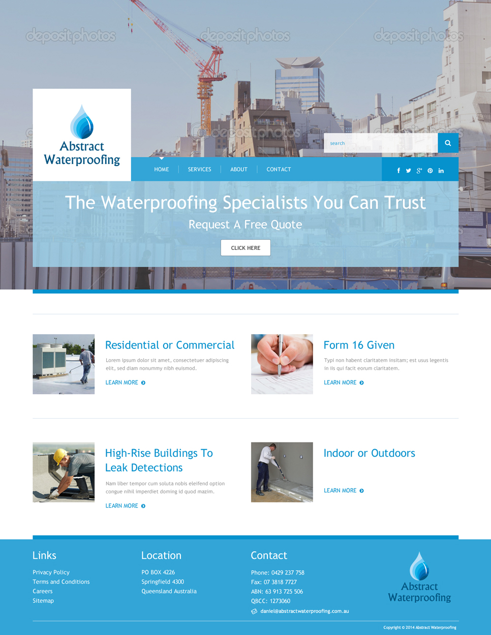 Diseño Wordpress por Da Miracle para Abstract Waterproofing | Diseño #4007272