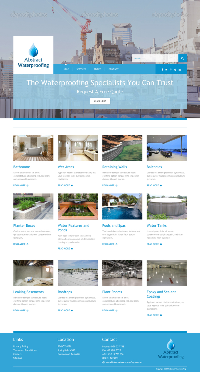Diseño Wordpress por Da Miracle para Abstract Waterproofing | Diseño #4007573