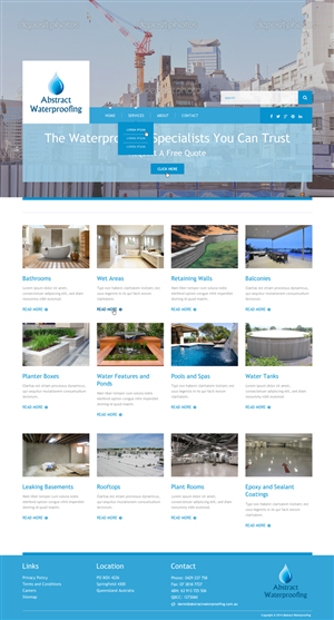Wordpress Design by Da Miracle for Abstract Waterproofing | Design #4007582