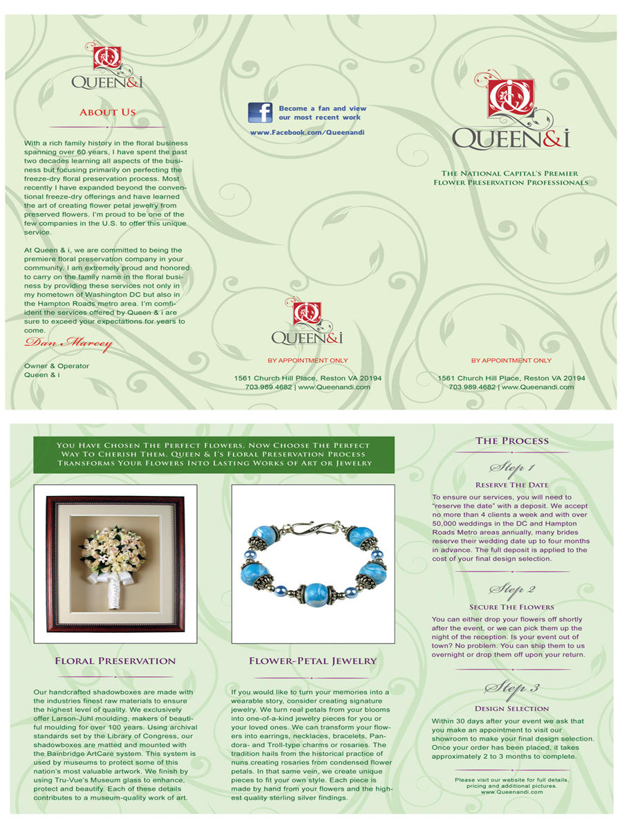 Brochure Design by VRDesigns for Queen and I | Design #3817237