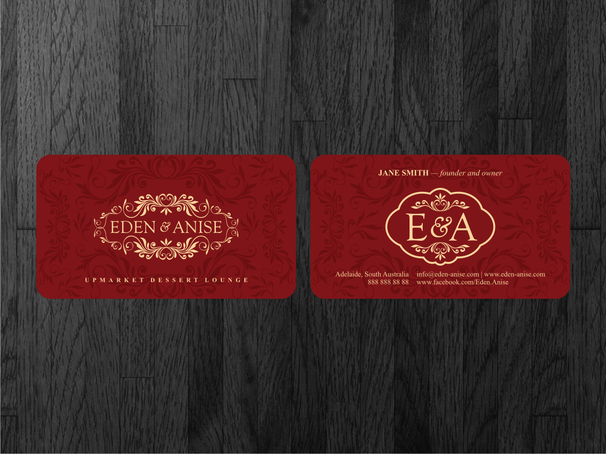 Business Card Design by Atvento Graphics for eden & anise pty ltd | Design #1107002