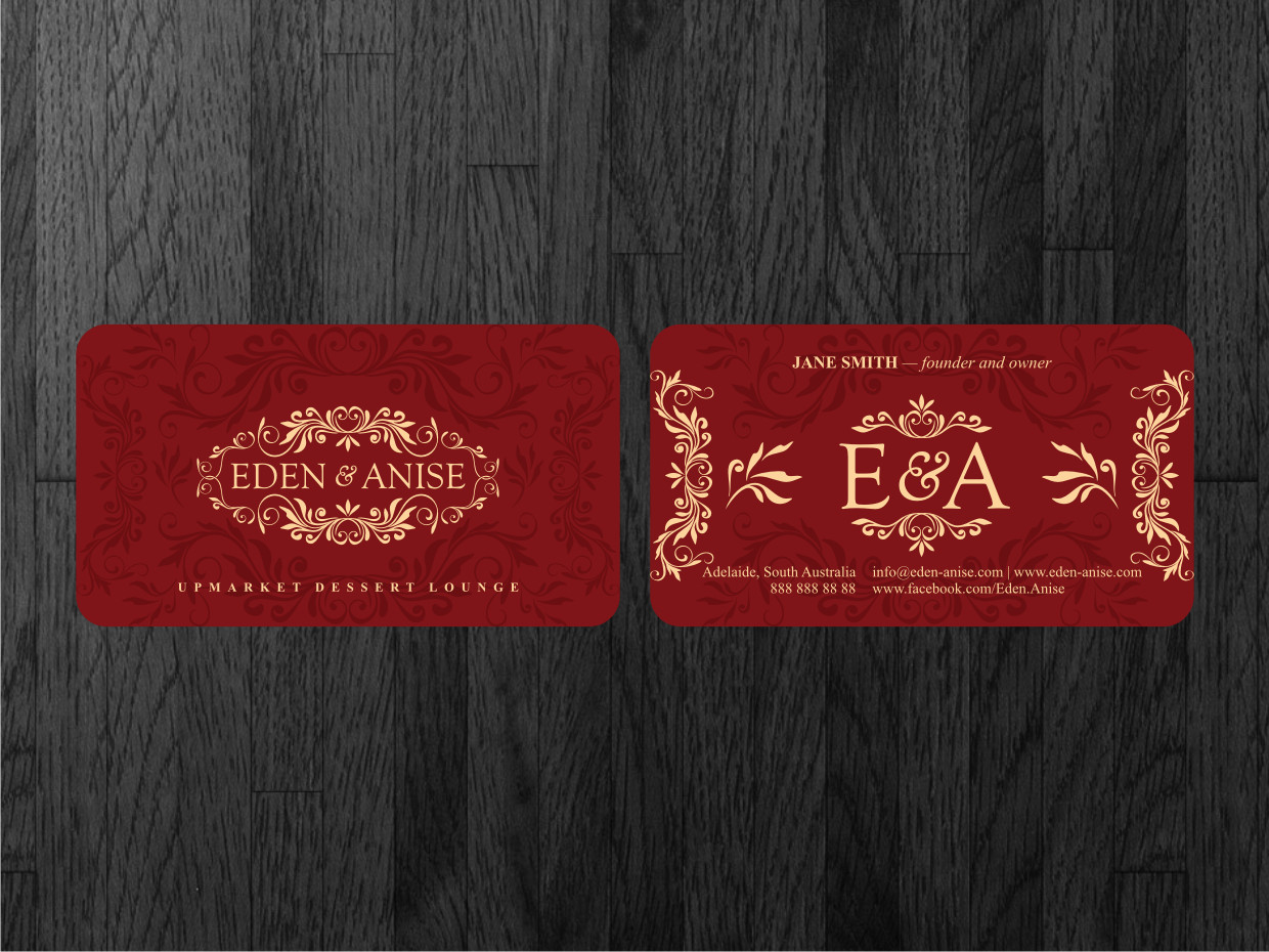 Business Card Design by Atvento Graphics for eden & anise pty ltd | Design #1111034