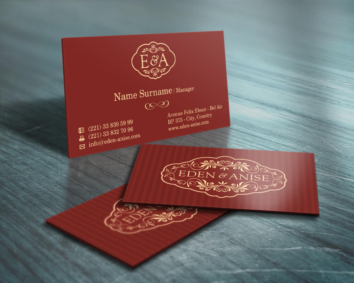 Business Card Design by HYPdesign for eden & anise pty ltd | Design #1100874