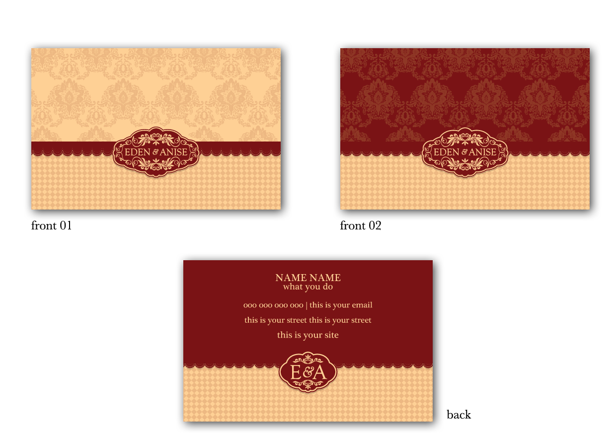 Business Card Design by RaquelBaiao for eden & anise pty ltd | Design #1102919