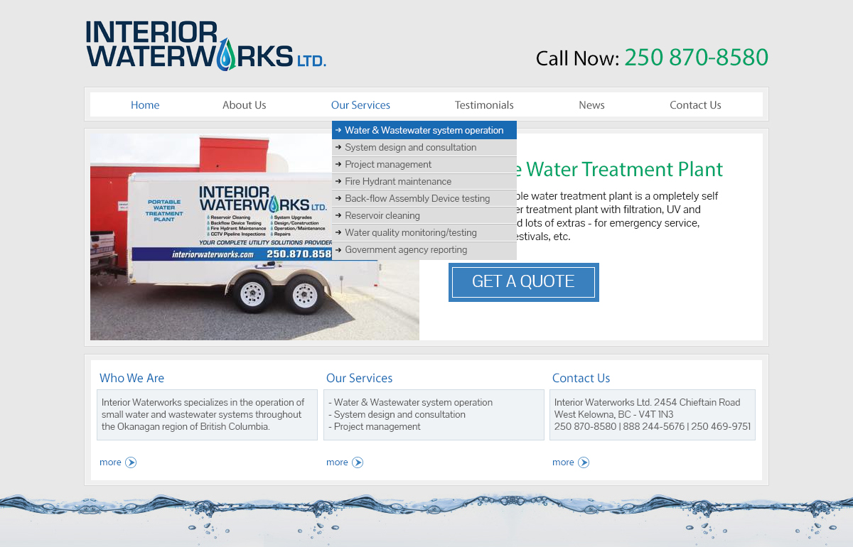 Web Design par Kreative Ideaz pour Interior Waterworks Ltd | Design #4733931