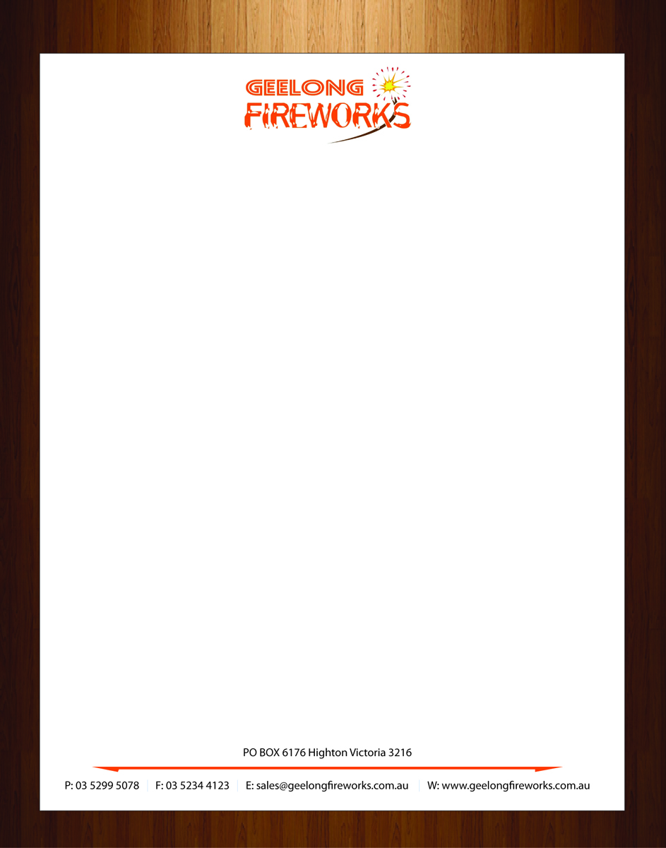 Letterhead Design by HarmiDesigning for Geelong Fireworks | Design #3819305