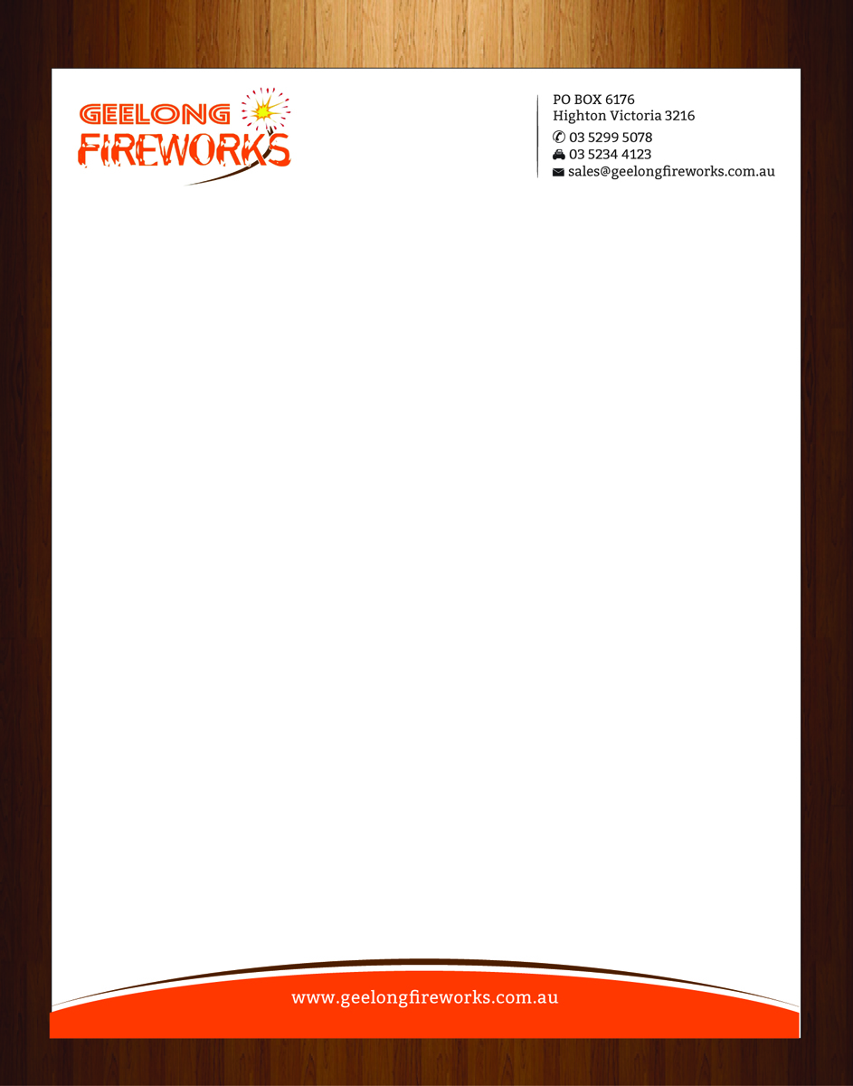 Letterhead Design by HarmiDesigning for Geelong Fireworks | Design #3819312
