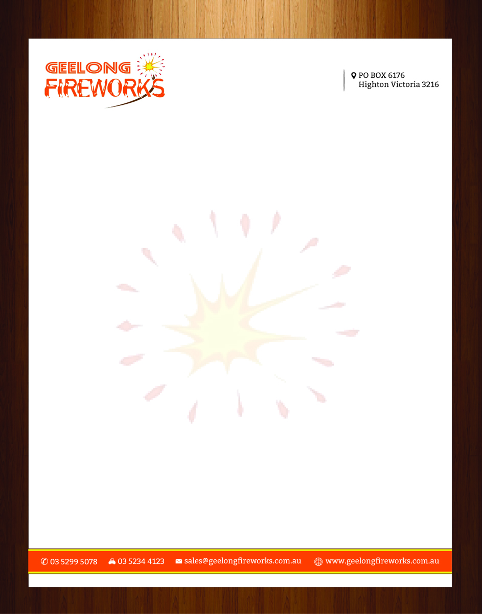Letterhead Design by HarmiDesigning for Geelong Fireworks | Design #3819317