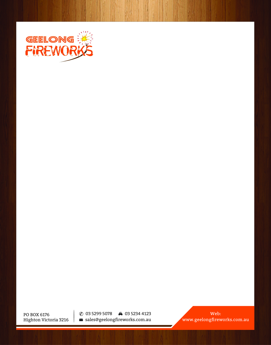 Letterhead Design by HarmiDesigning for Geelong Fireworks | Design #3819326
