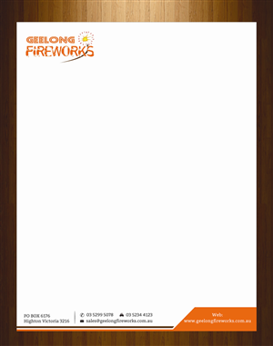 Letterhead Design by HarmiDesigning for Geelong Fireworks | Design: #3819326