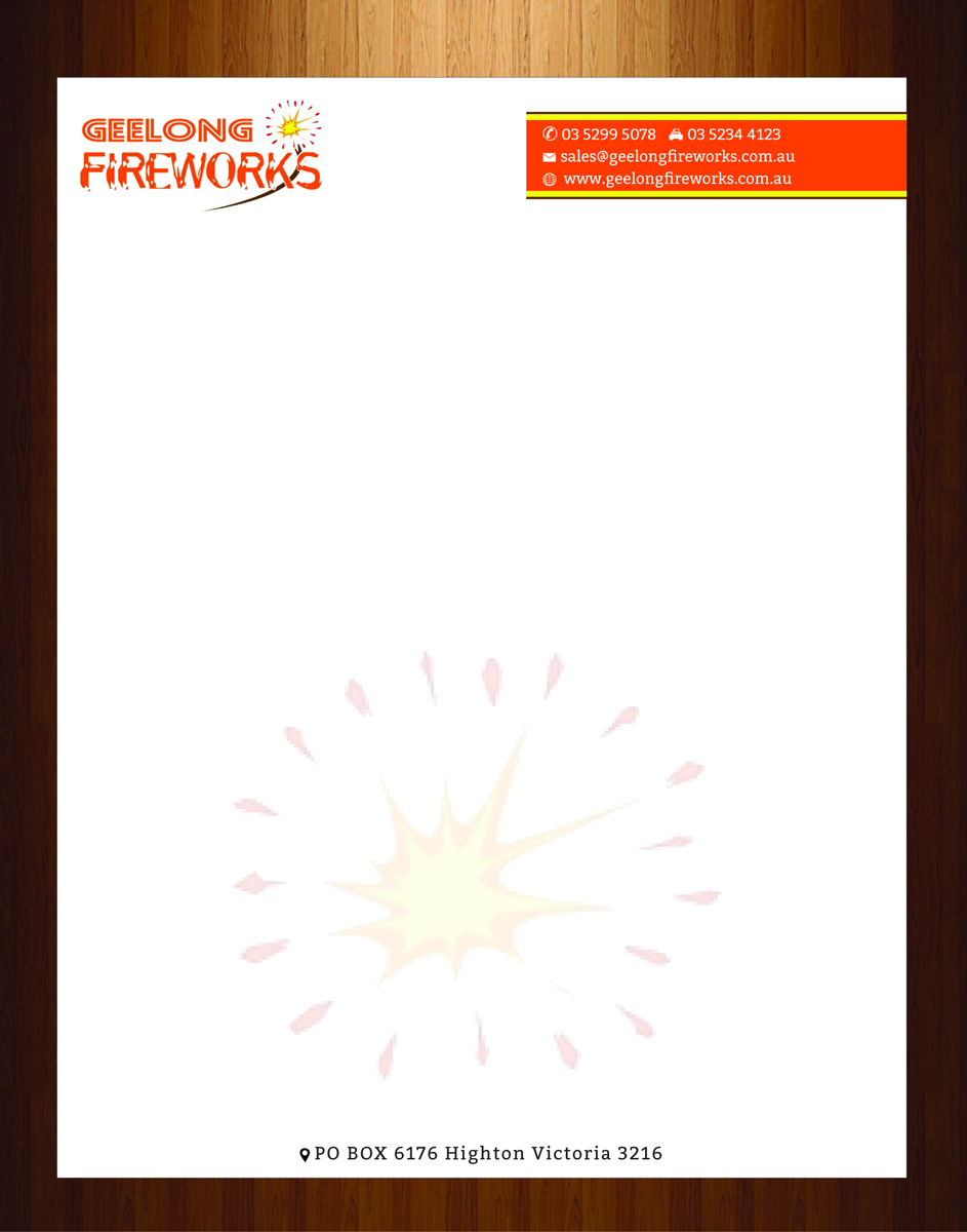 Letterhead Design by HarmiDesigning for Geelong Fireworks | Design #3819330