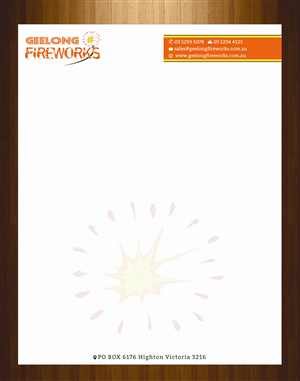 Letterhead Design by HarmiDesigning for Geelong Fireworks | Design: #3819330