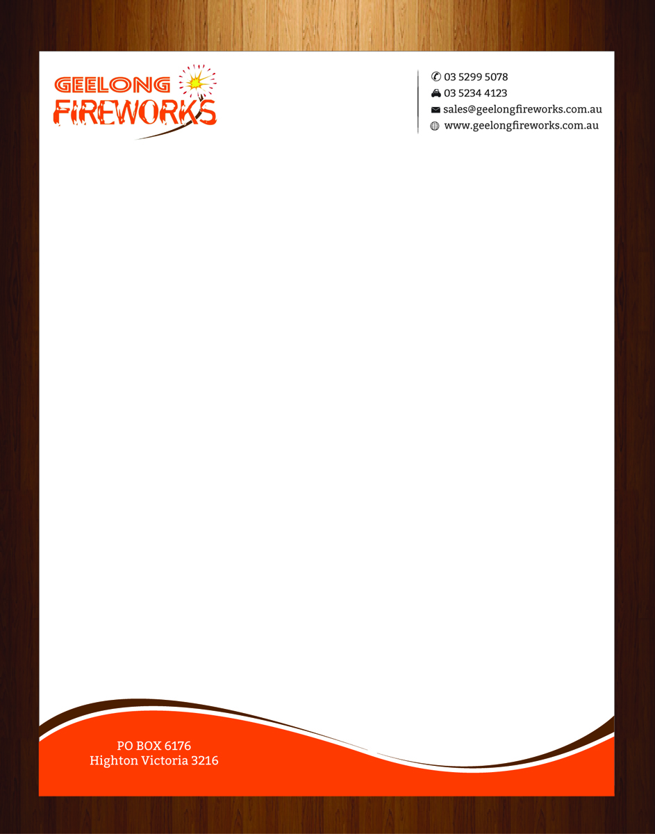 Letterhead Design by HarmiDesigning for Geelong Fireworks | Design #3819336